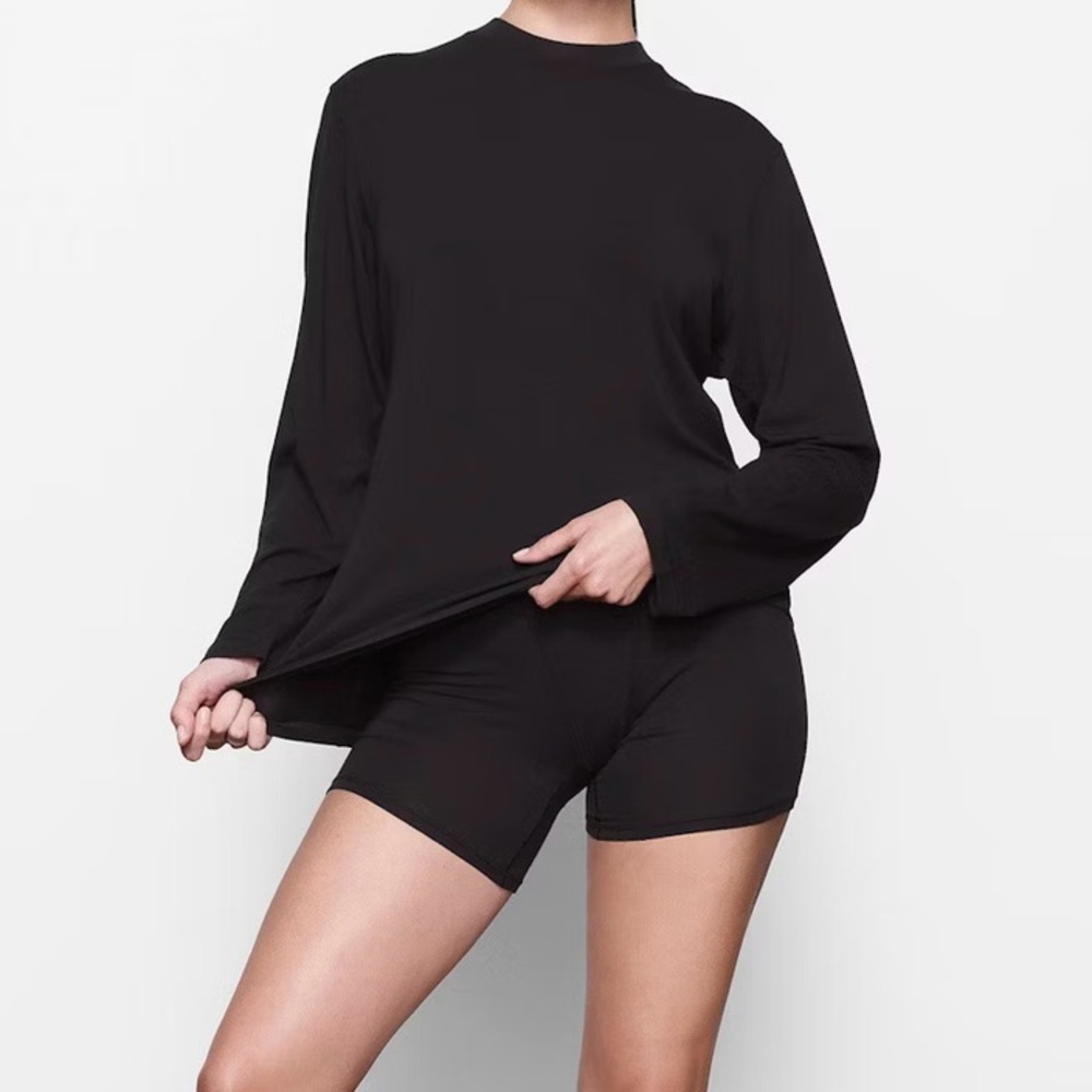 SKIMS Black Pajama Shorts Intimates Sleepwear
